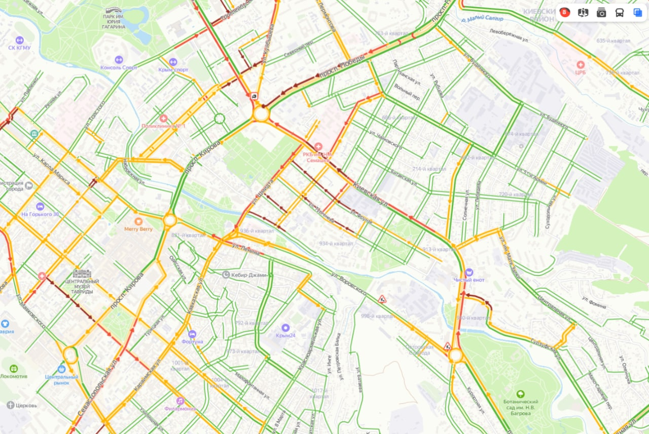 Пробки в симферополе сейчас карта