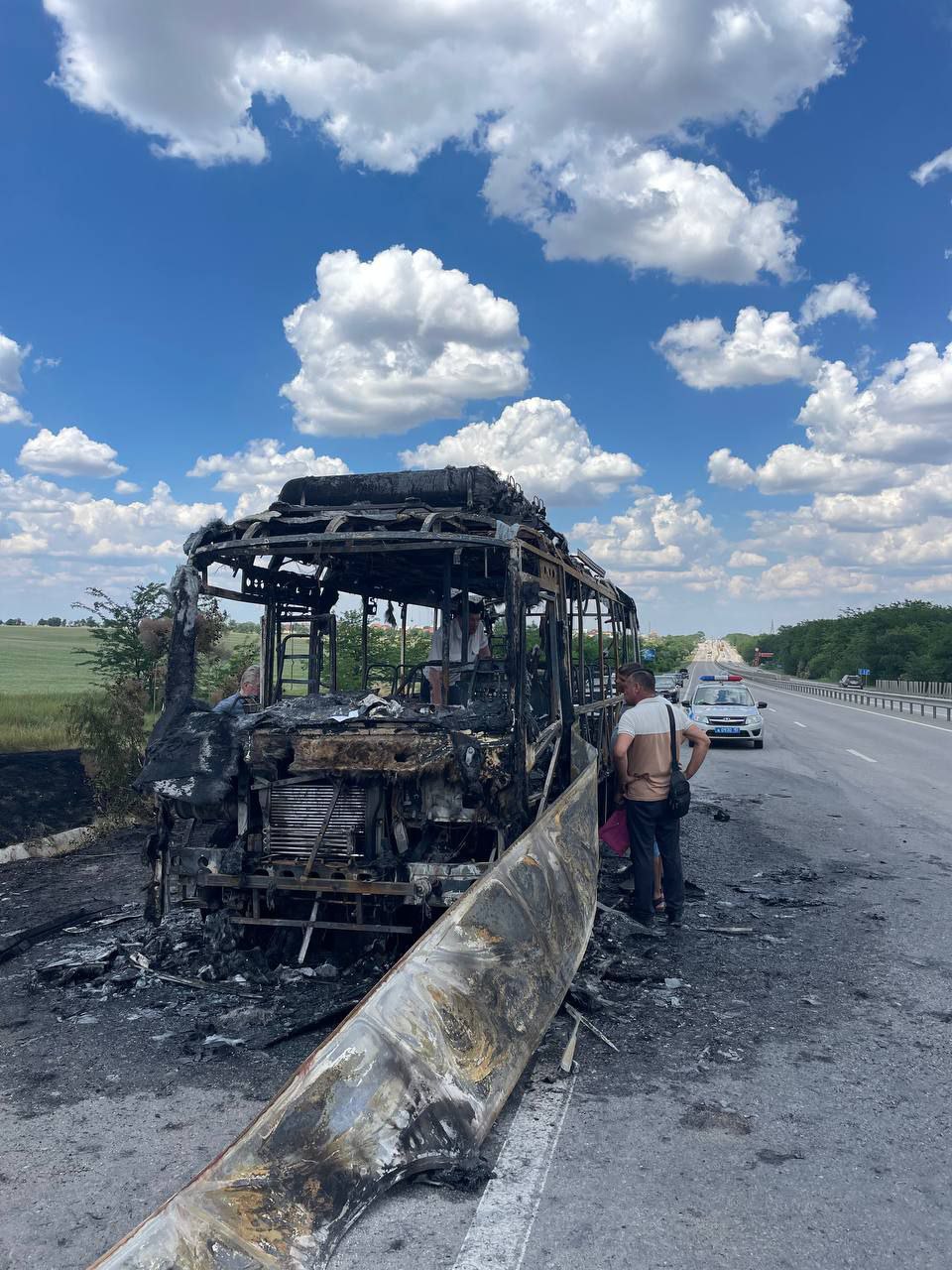 Прокуратура Крыма организовала проверку в связи с возгоранием автобуса на  трассе под Симферополем